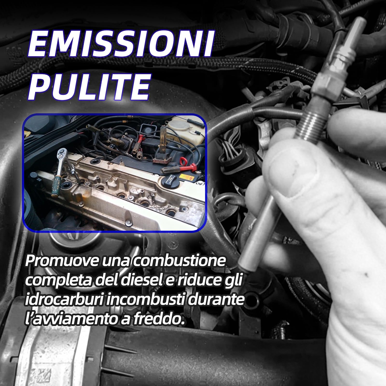 Set di 6 candele, compatibili con W203 W204 CLK CLS W211 W461 W164 W251 W221 W639, candele di preriscaldamento diesel di alta qualità