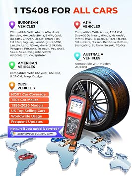 Autel MaxiTPMS TS408 TPMS Programming Tool, Relearn Activate All Sensors