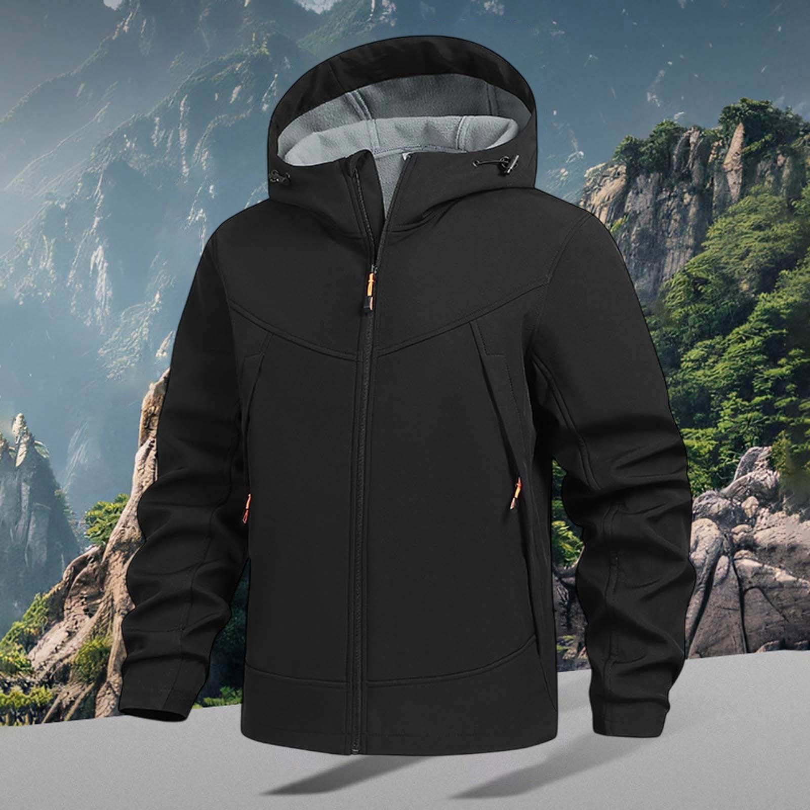 Generisch Giacca invernale da uomo in softshell, antivento, in pile, calda, impermeabile, casual, escursionismo, ciclismo, sport