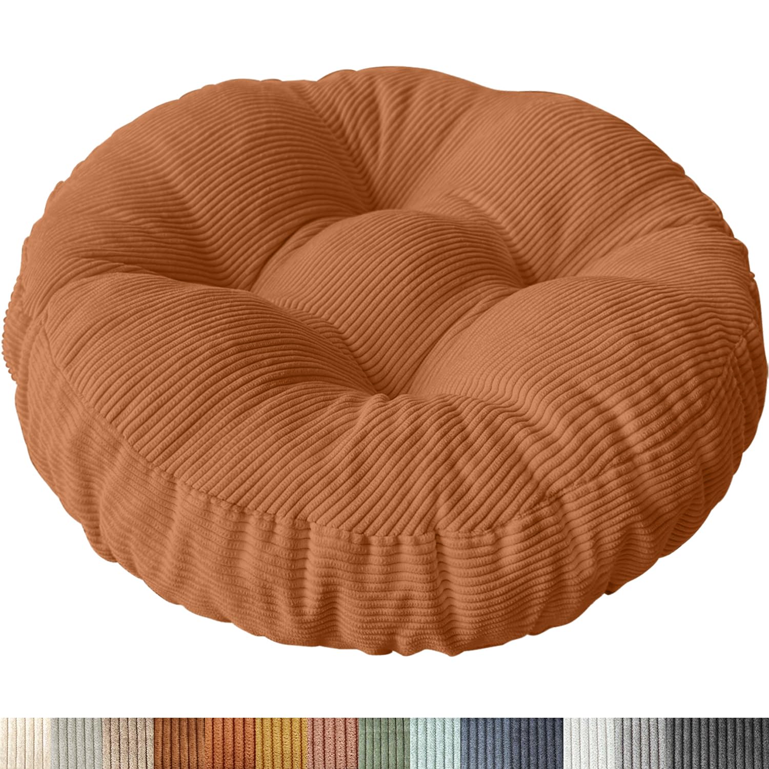 Sitzkissen Rund, 30x30 cm rutschfest Waschbare Sitzpolster Bequemes Stuhlkissen 8 cm Dick Waschbare Cordstoff Stuhlauflage, für Indoor Küchen Garden Holzstühle