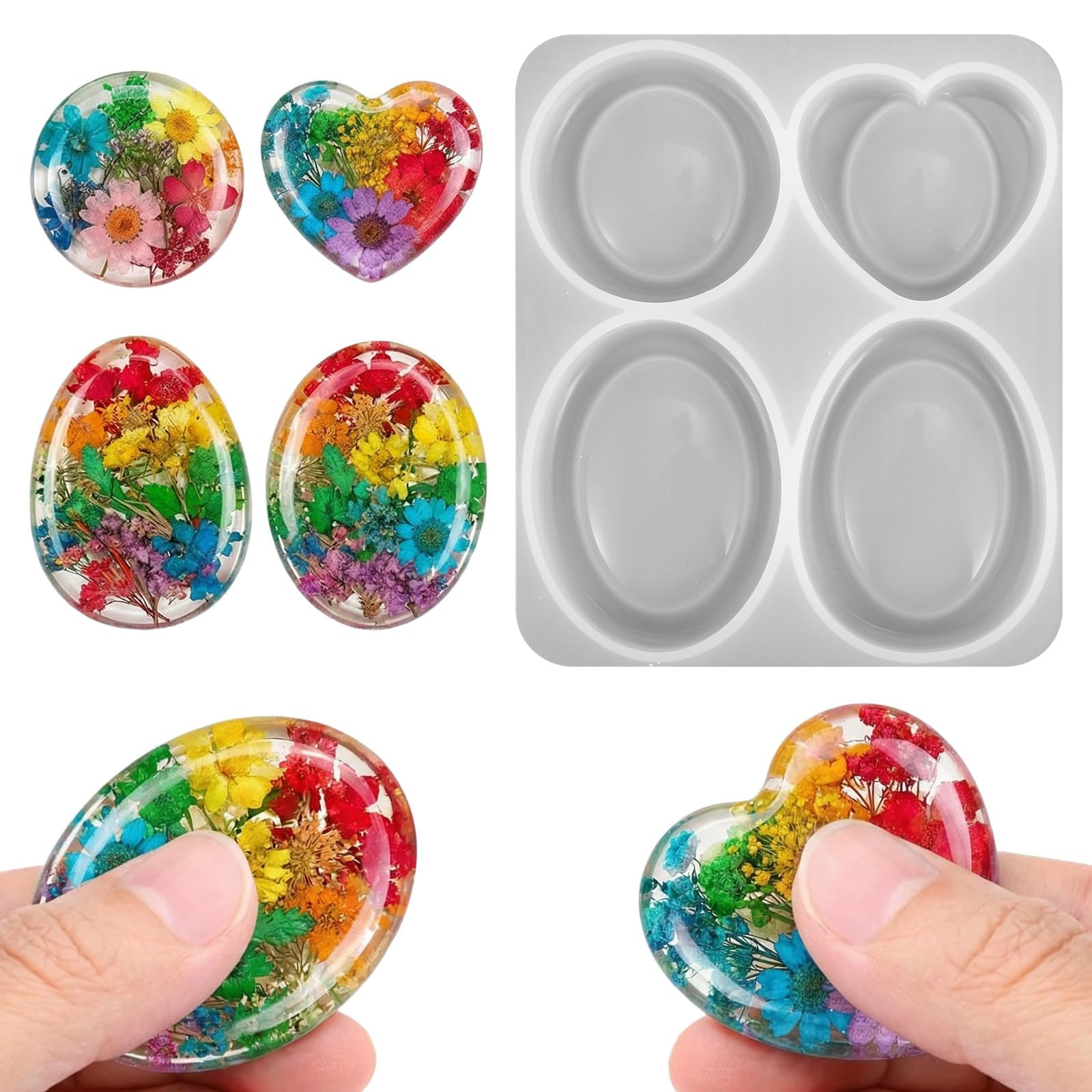 Silicone Mould for Resin Art, Hexagonal Resin Mould for DIY Crafts, Resin Art Mould with Embedded Flower Design, Versatile Silicone Molds for =Art Projects, 1 Piece-image-28