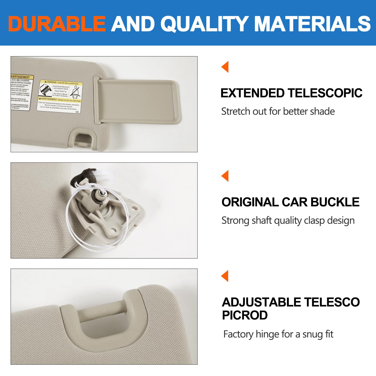 Car Sun Visor Fit for Nissan Pathfinder 2013-2018? Sun Visor with Vanity Mirror Cover Infiniti QX60 2014-2017 2013 Infiniti JX35 Plate for Blocking Sunlight 96400-9PB0A(Beige, Right Side)