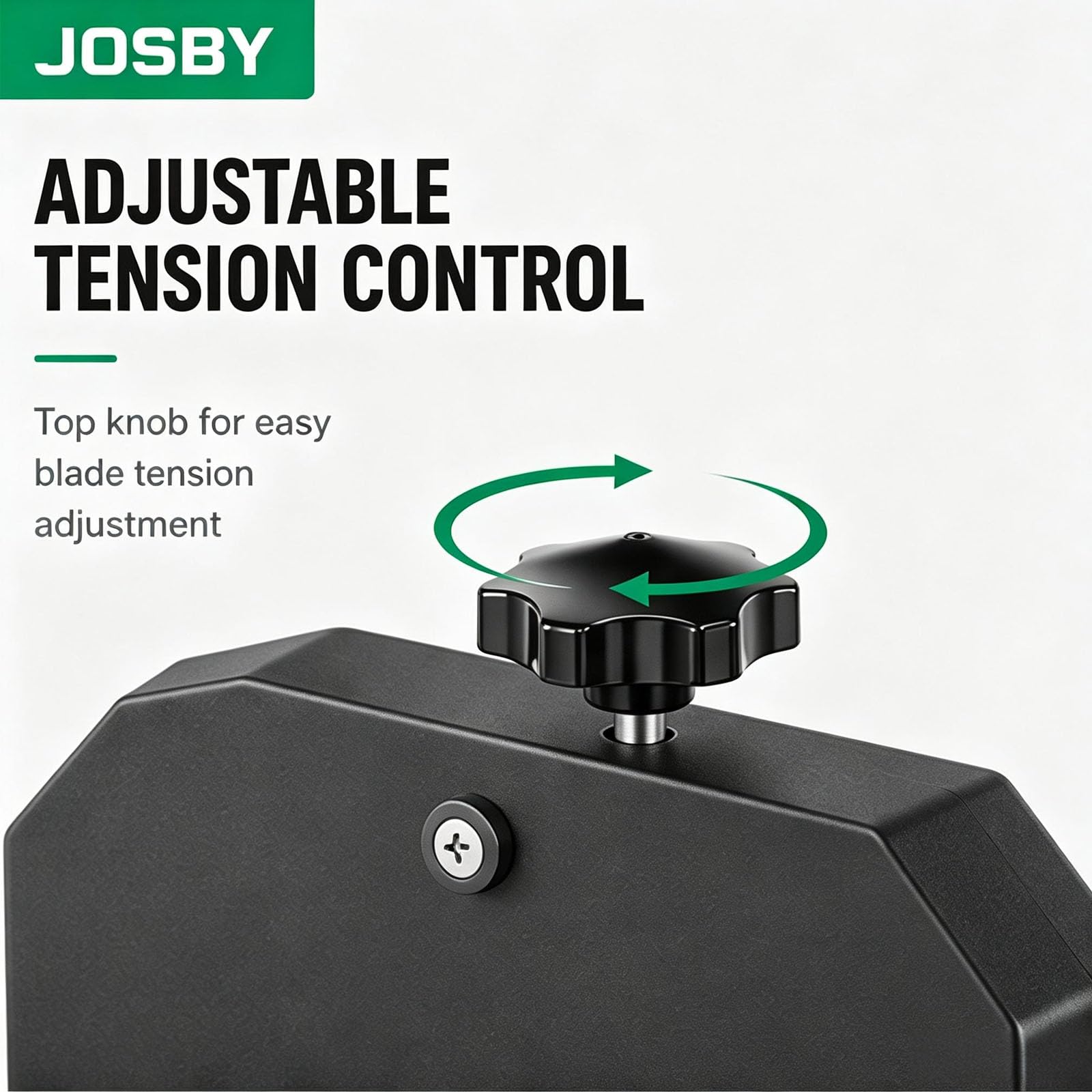 JOSBY Sierra De Cinta De Sobremesa De 800 W, Sierra De Cinta Portátil para Madera De 1750 RPM, Corte Angular De 0 A 45°, Profundidad De Corte De 70 Mm Y Profundidad De Garganta De 90 Mm