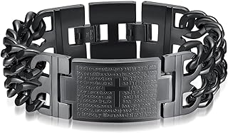 Cross titanium steel bracelet for men, religious bible prayer bracelet, gifts for men, gifts for religious beliefs