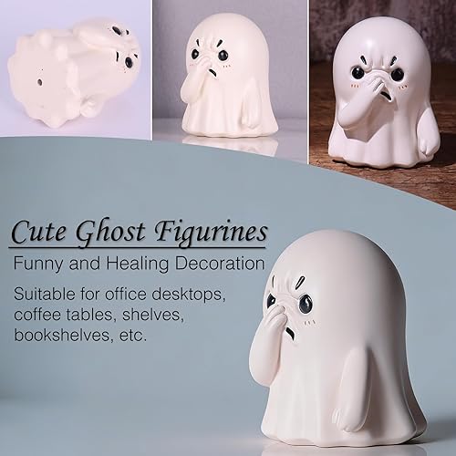 Miniatura 4 de orenm Bonita figura de fantasma de resina, divertidos adornos para estantes, estatua de nariz que sostiene la nariz, esculturas extravagantes