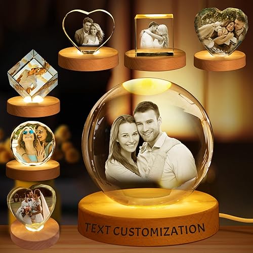 Regalo de foto de cristal 3D personalizada  Imagen personalizada para día del padre, cumpleaños, aniversario  Recuerdo para papá, parejas y amantes