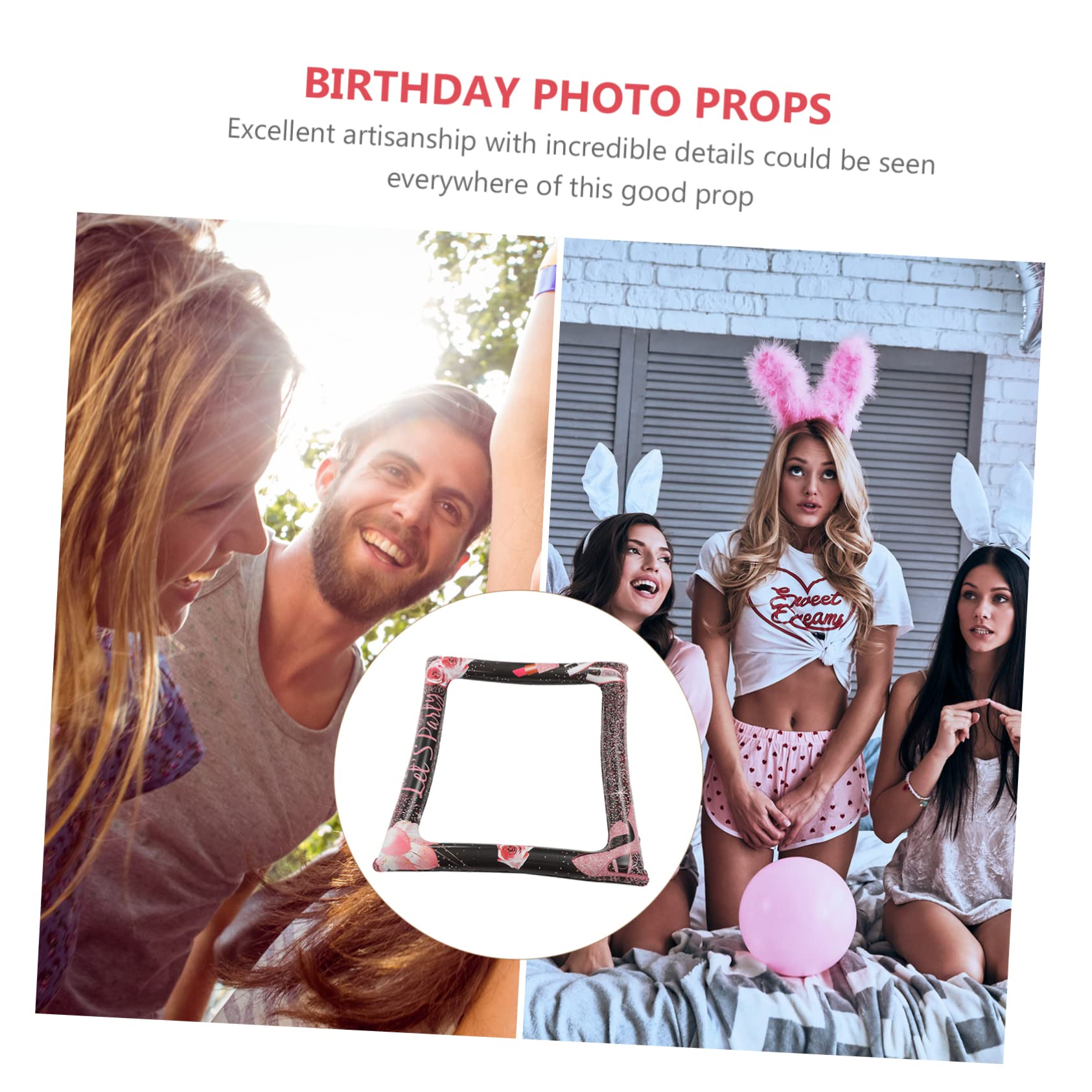 PRETYZOOM 3 Stück Geburtstag Aufblasbarer Fotorahmen Party Aufblasbarer Geburtstag Selfie Rahmen Hochzeit Foto Requisiten Kit Bild Selfie Rahmen Fotorahmen