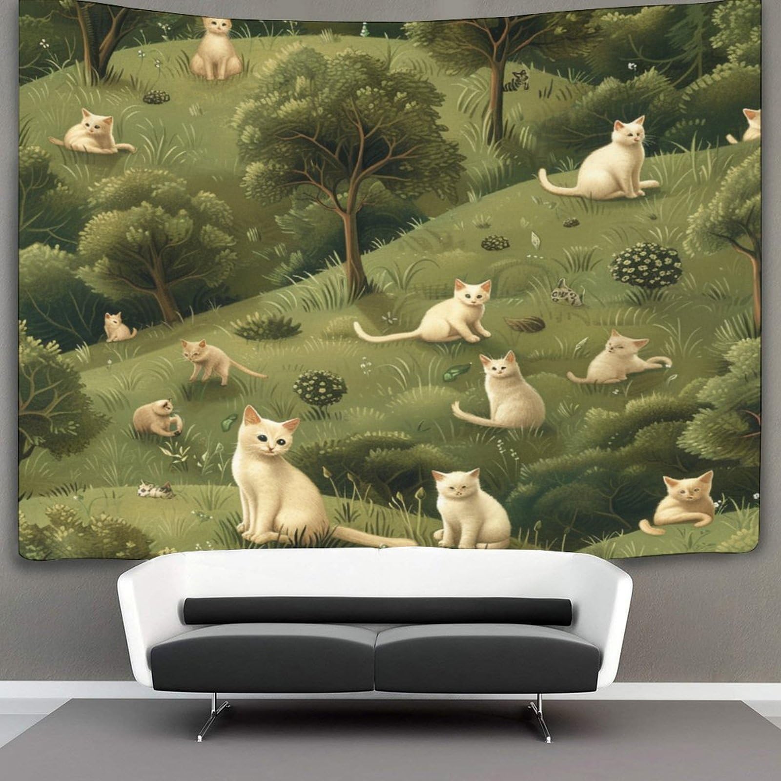 kaiyun Cartoon Animals Tapestry Cute Cat Wall Hanging Tapestries for Bedroom Living Room Apartment Dorm Decorations Wall Art Decor 180cmx230cm