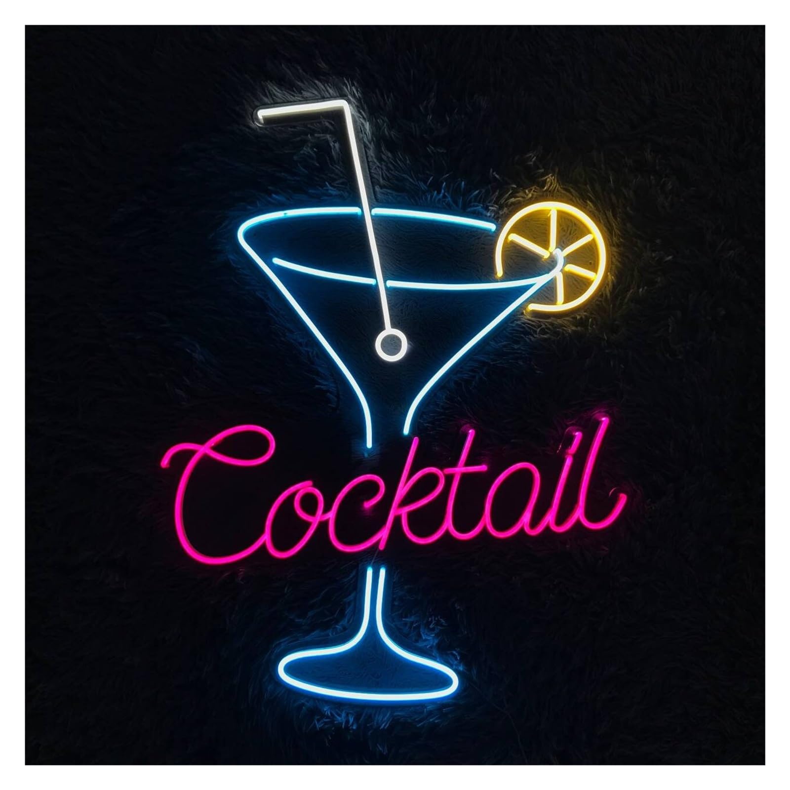 Hanging Art Neon Signs Cocktail Neon Sign LED Light Dimmable For Party Cocktails Bar Pub Club Man Cave Nightclub Wall Decor 50cm