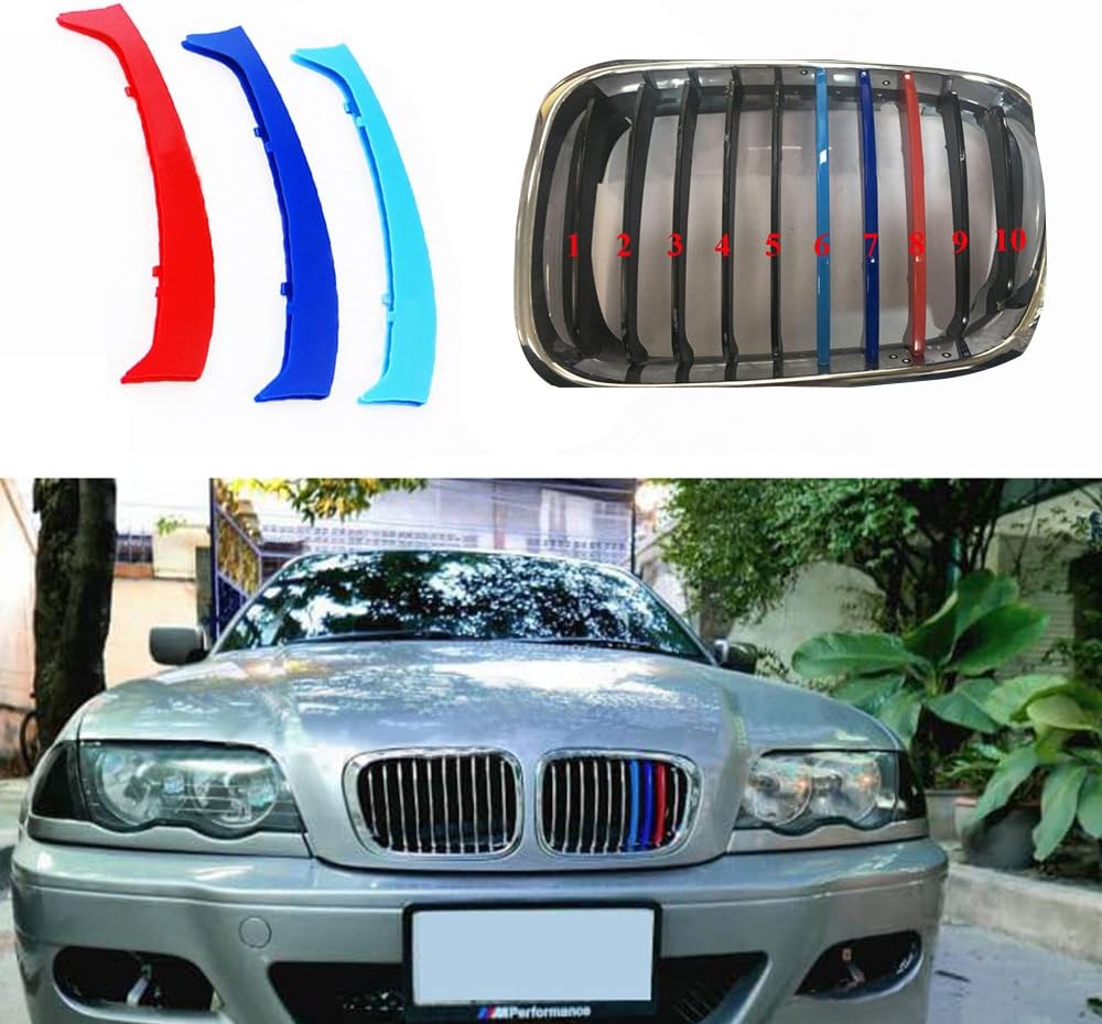for 1 Series F20 F21 118 120 125 135 2015-2017 Car Front Grille Insert Trims 3D M Styling Grill Cover Insert Trim Clips 2PCS (11 Grilles one Side)
