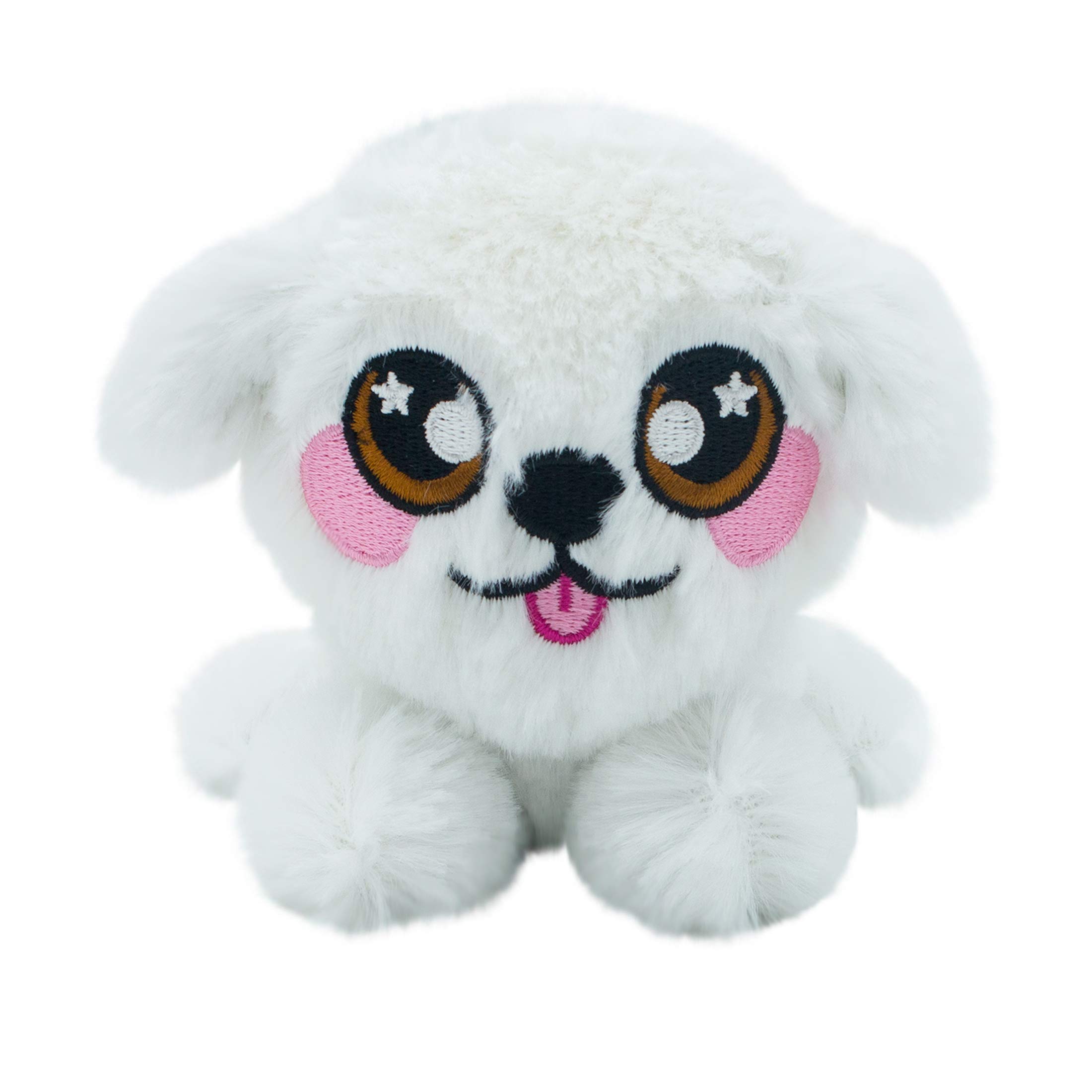 Squeezamals 3Deez 3.5 inch Maya White Dog Stuffed Animal for Girls and Boys- Puppy Pillow Plush Doll- Soft, Huggable Stuffed Dog- Stuffed Animal Made from Kid-Friendly, Quality Materials