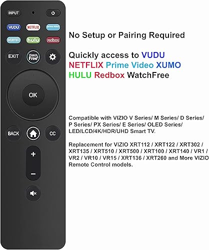 Miniatura 4 de Universal para VIZIO Smart TV Control remoto de repuesto XRT260, XRT140, XRT136