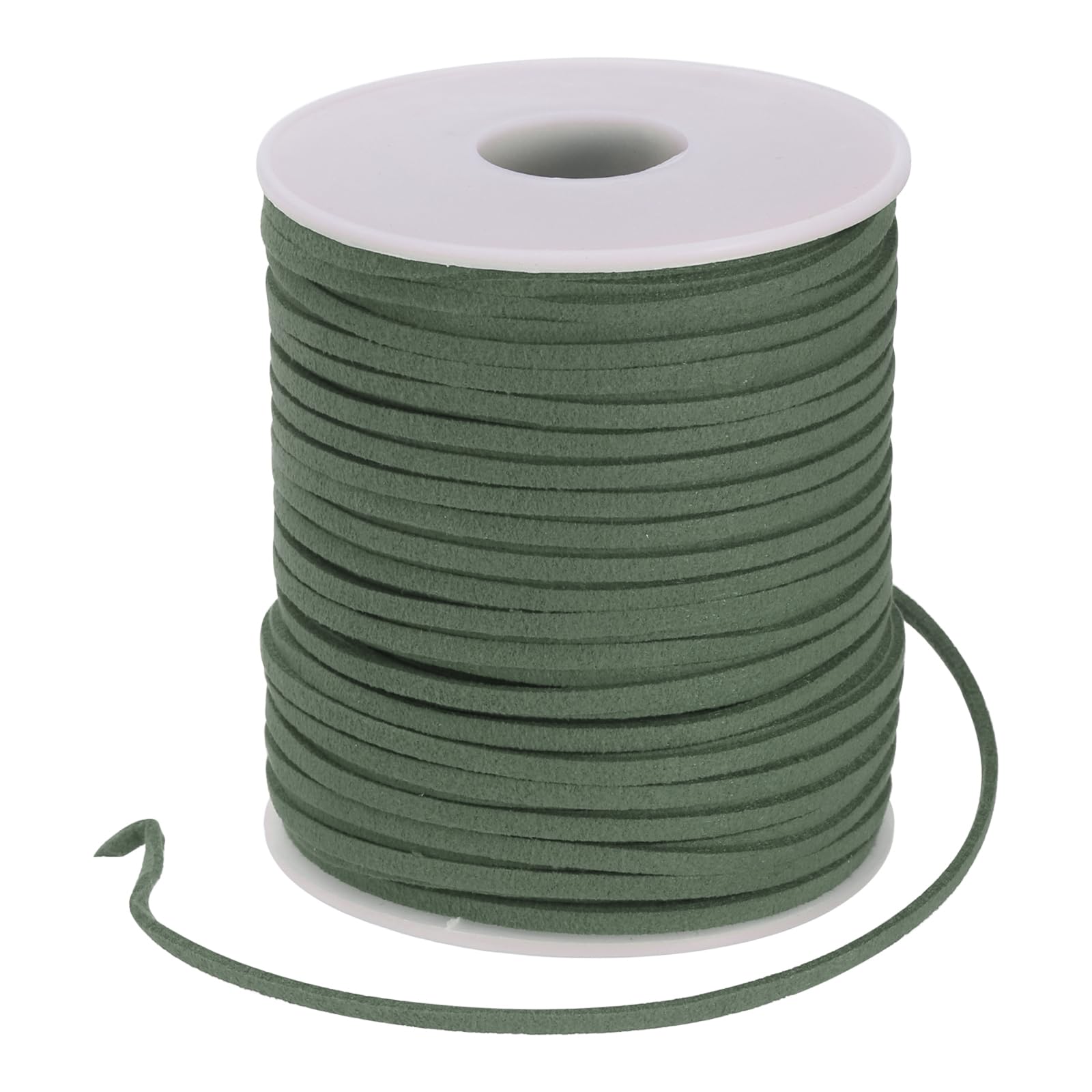 PATIKIL 50 Yards x 2.6mm Faux Suede Leather Cord, Leather Lace String for Bracelet Necklace Beading Making DIY Crafts, Dark Green