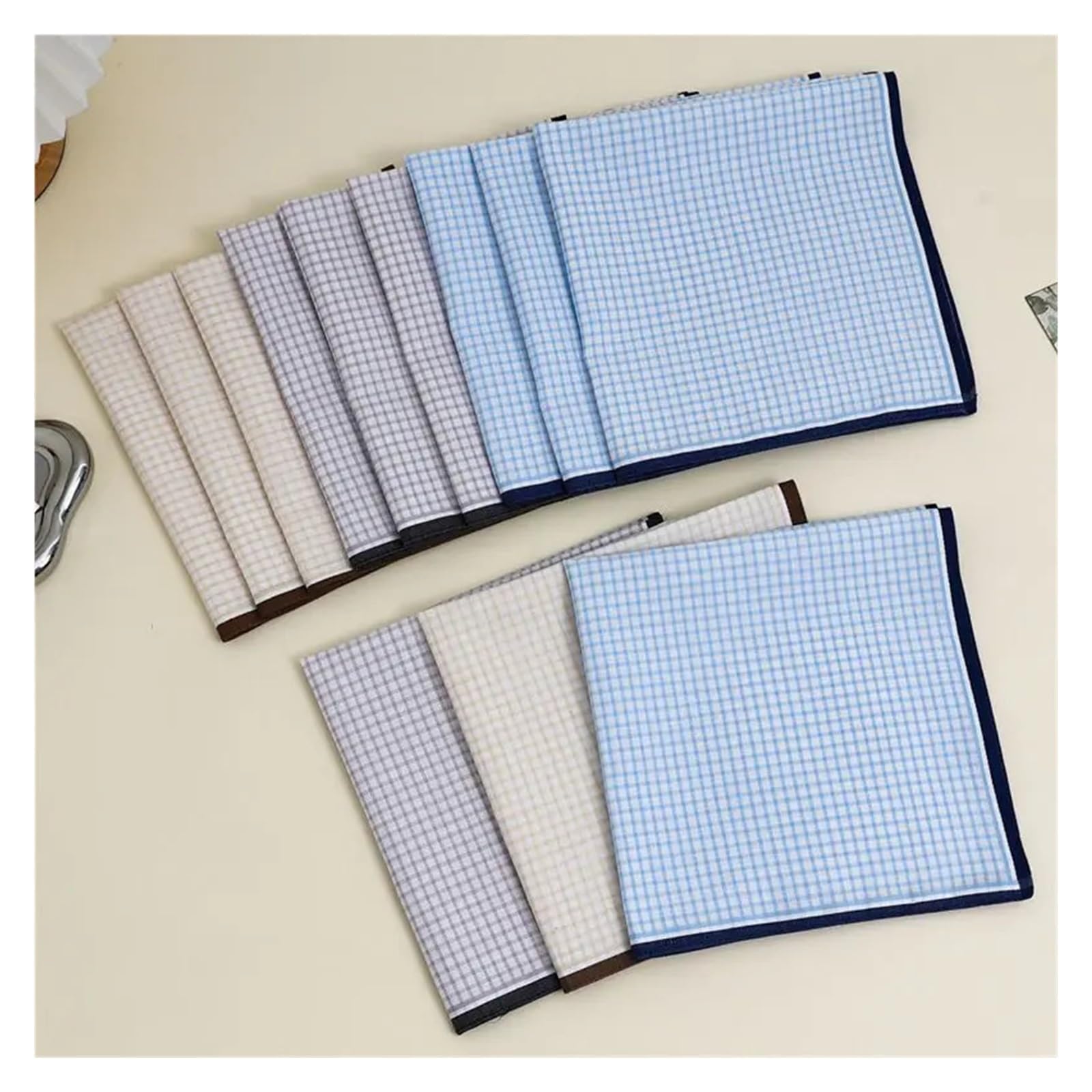 Fazzoletto da Taschino per Uomo Fazzoletto da uomo in strisce tessute in puro cotone 12 pezzi