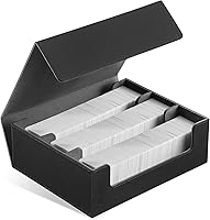 Vista 1 de Funda de piel sintética para tarjetas intercambiables, Mtg, Tcg, tarjeta de cierre magnético y tarjetas deportivas (negro)