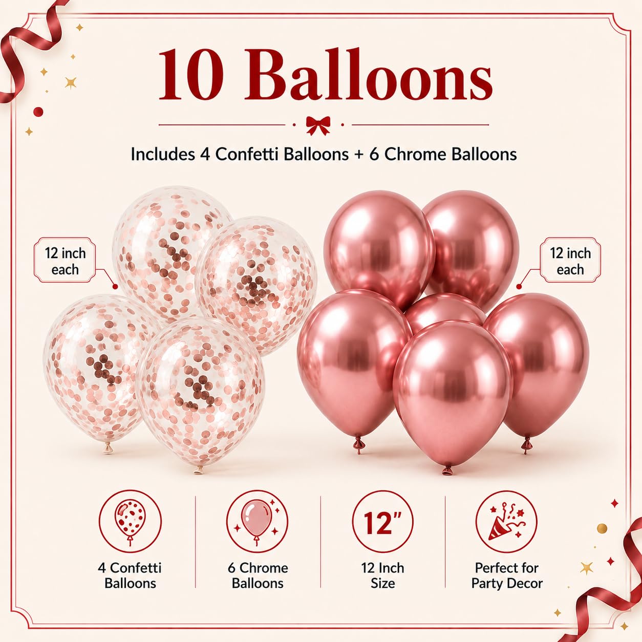 Red Bow Birthday Decoration Kit - 30 Pcs -3