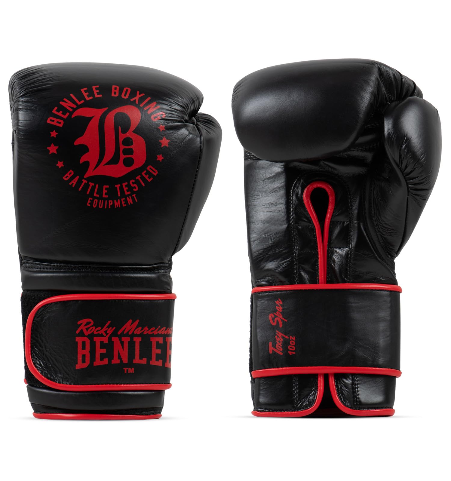 Benlee Guantoni da boxe Guanti da boxe in pelle TOXEY Spar Black/Red 16oz