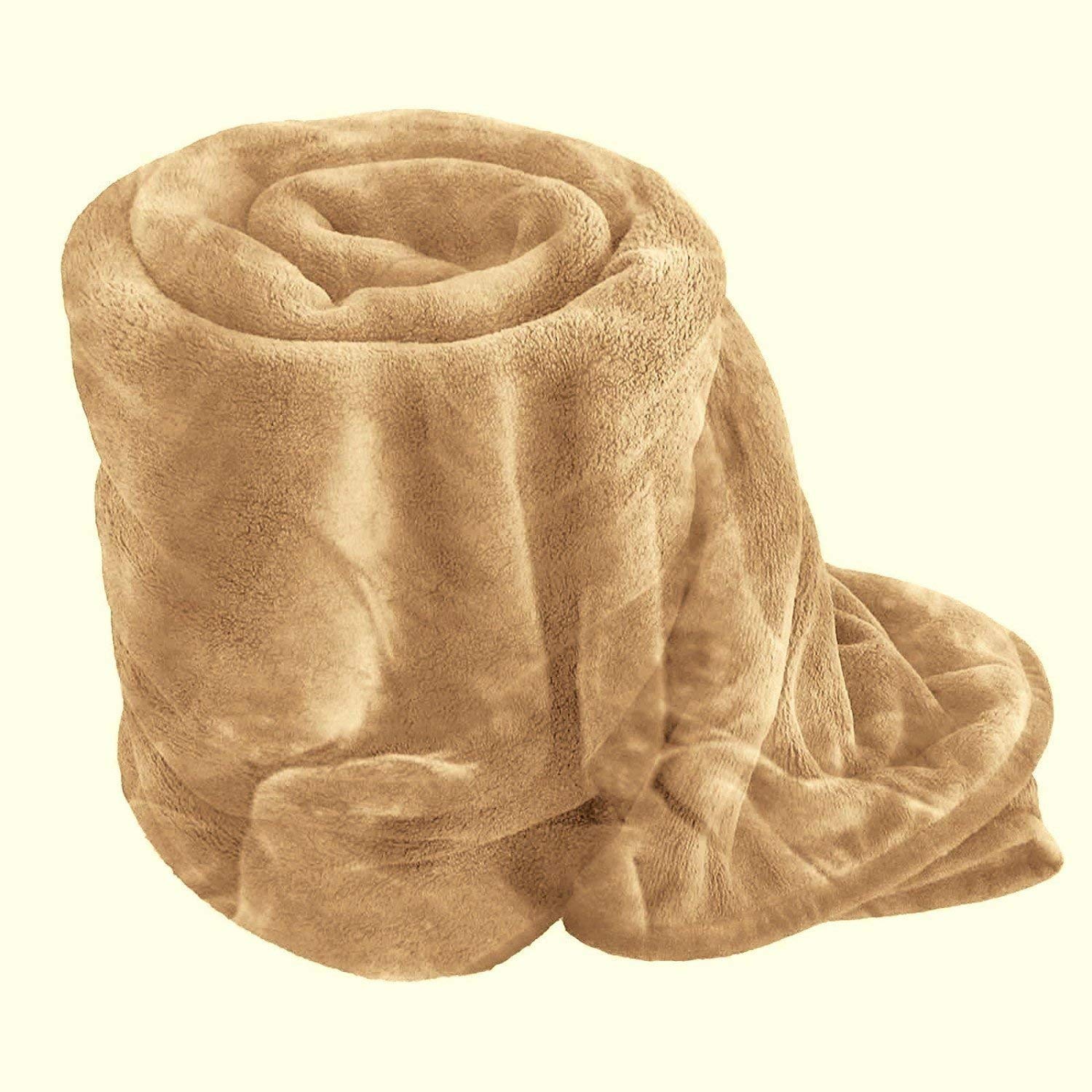 Comfy Night Soft Luxury Fake Faux Fur Mink Throw Sofa Bed Blanket (Mink, Single (127 x 150))