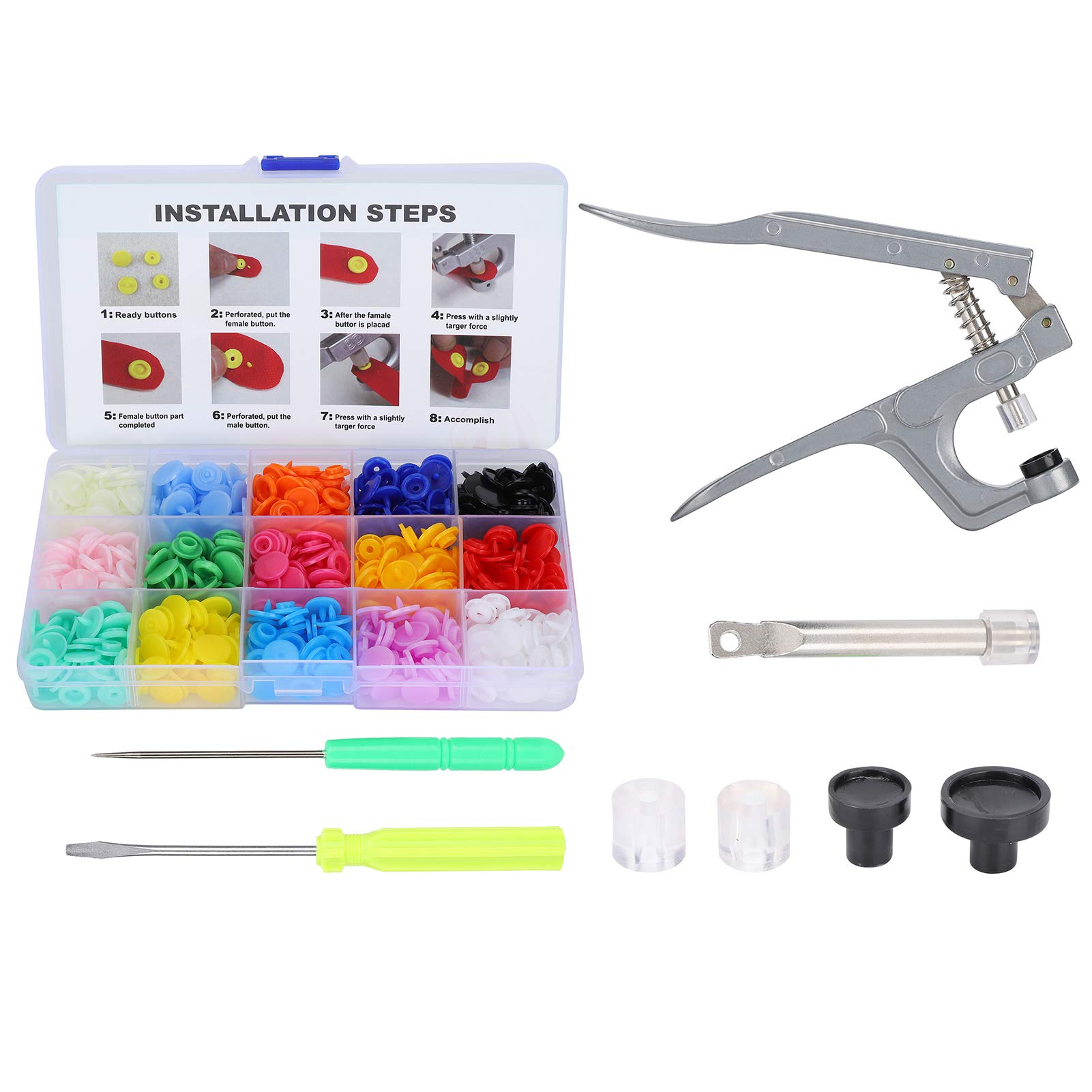 Kit de fermeture pour vêtements avec presse manuelle de couture et broderie