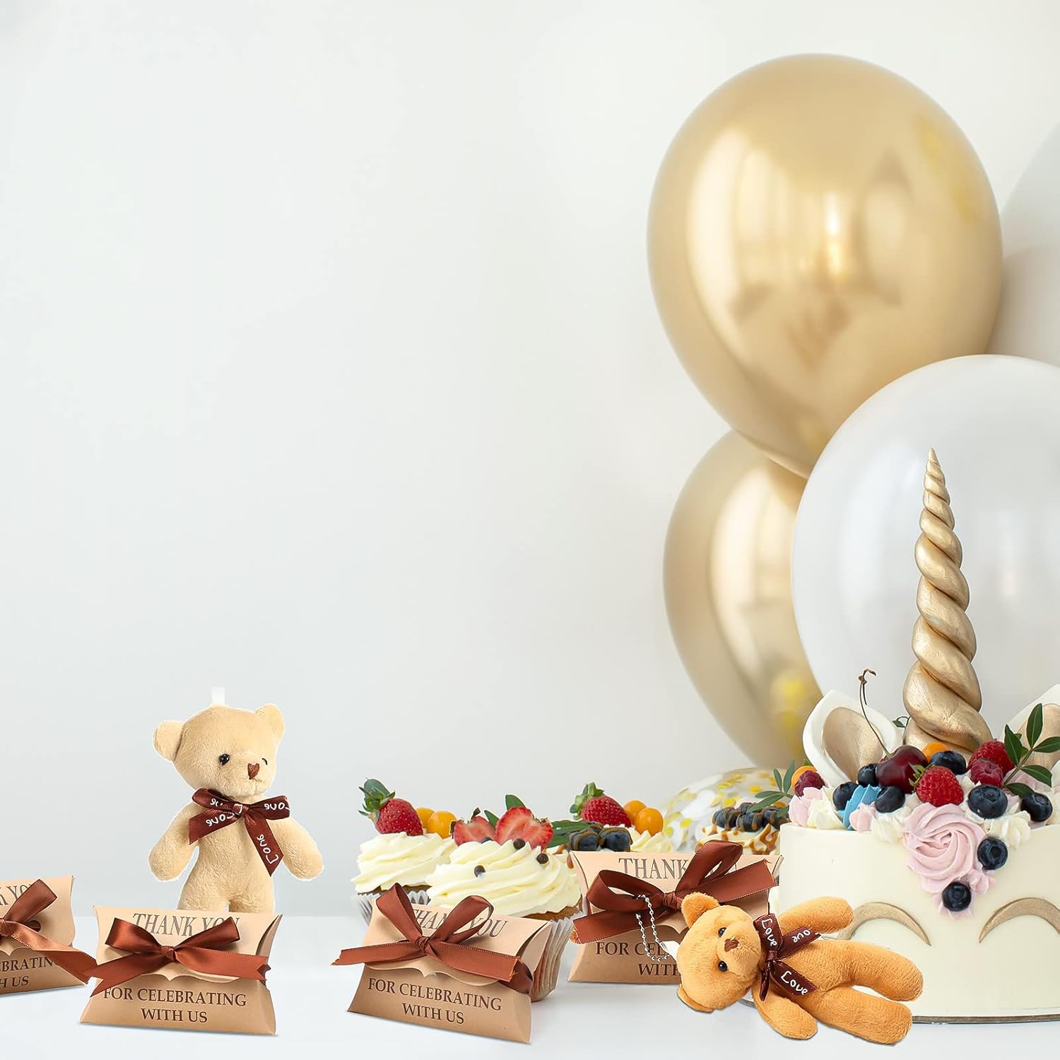 HyDren 120 Pcs Mini Bear Baby Shower Favors Small Tiny Plush Bear Bulk 4.7 Inch Mini Stuffed Animals with Pillow Box with Ribbon for Baby Shower Wedding Birthday Party Favor Centerpiece Supplies