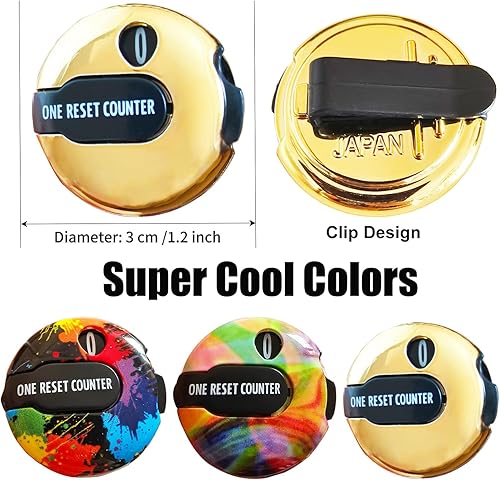 Miniatura 2 de Contador de puntuación de golf Mini Golf Stroke Counter Clicker con clip para hombres y mujeres, reinicio de un solo toque, fijación simple al