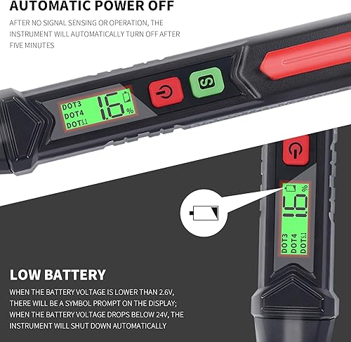 Miniatura 6 de Probador de líquido de frenos de automóvil, probador de humedad multifuncional para líquido de frenos DOT3 DOT4 DOT 5.1, tiras de prueba universales