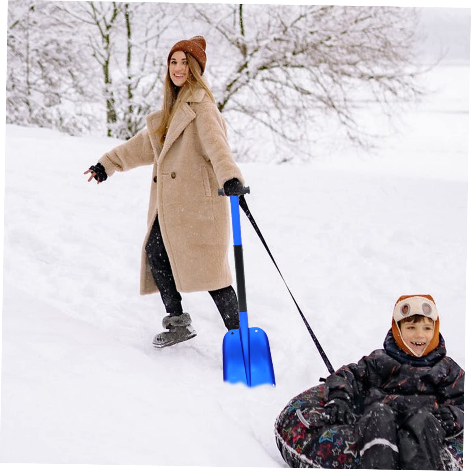 Pala da Neve Antiscivolo Manico Ergonomico in Lega di Alluminio, Pala Multiuso per Auto, Giardino e Emergenza Invernale