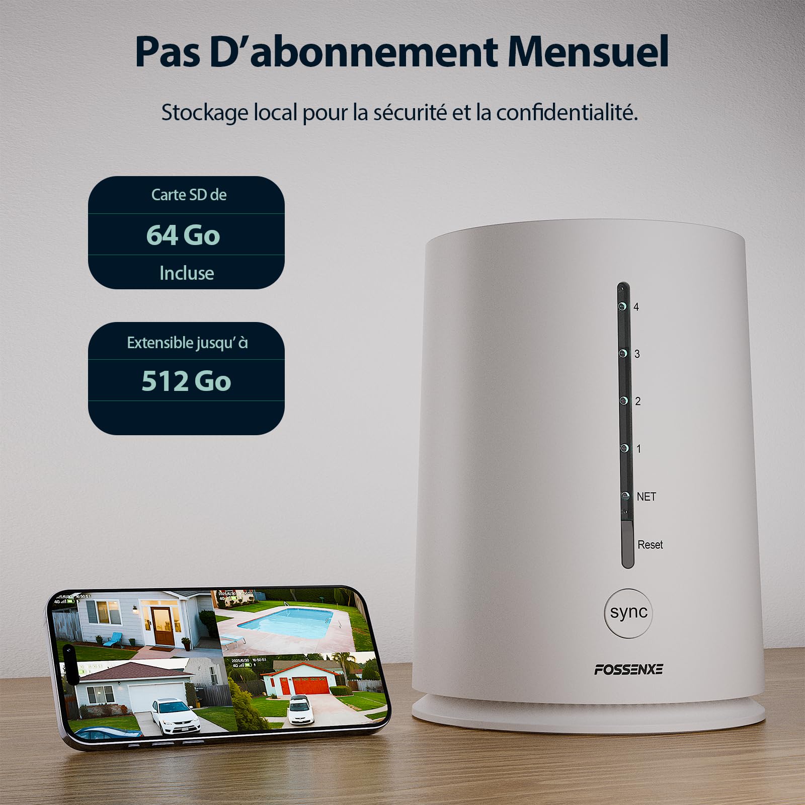 2K/4MP Camera Surveillance WiFi Exterieure sans Fil, Kit 4 Caméras