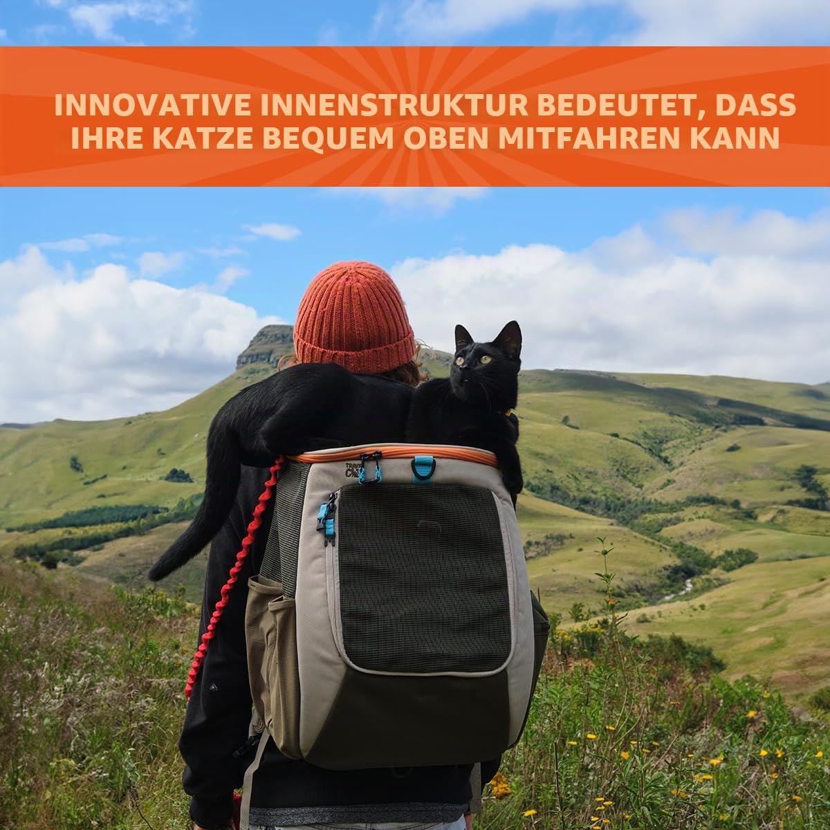 Travel Cat Rucksack-Tragetasche, The Navigator Umwandelbare Haustiertragetasche, Katzenrucksack mit vollständig belüftetem Mesh-Gewebe (Erde)