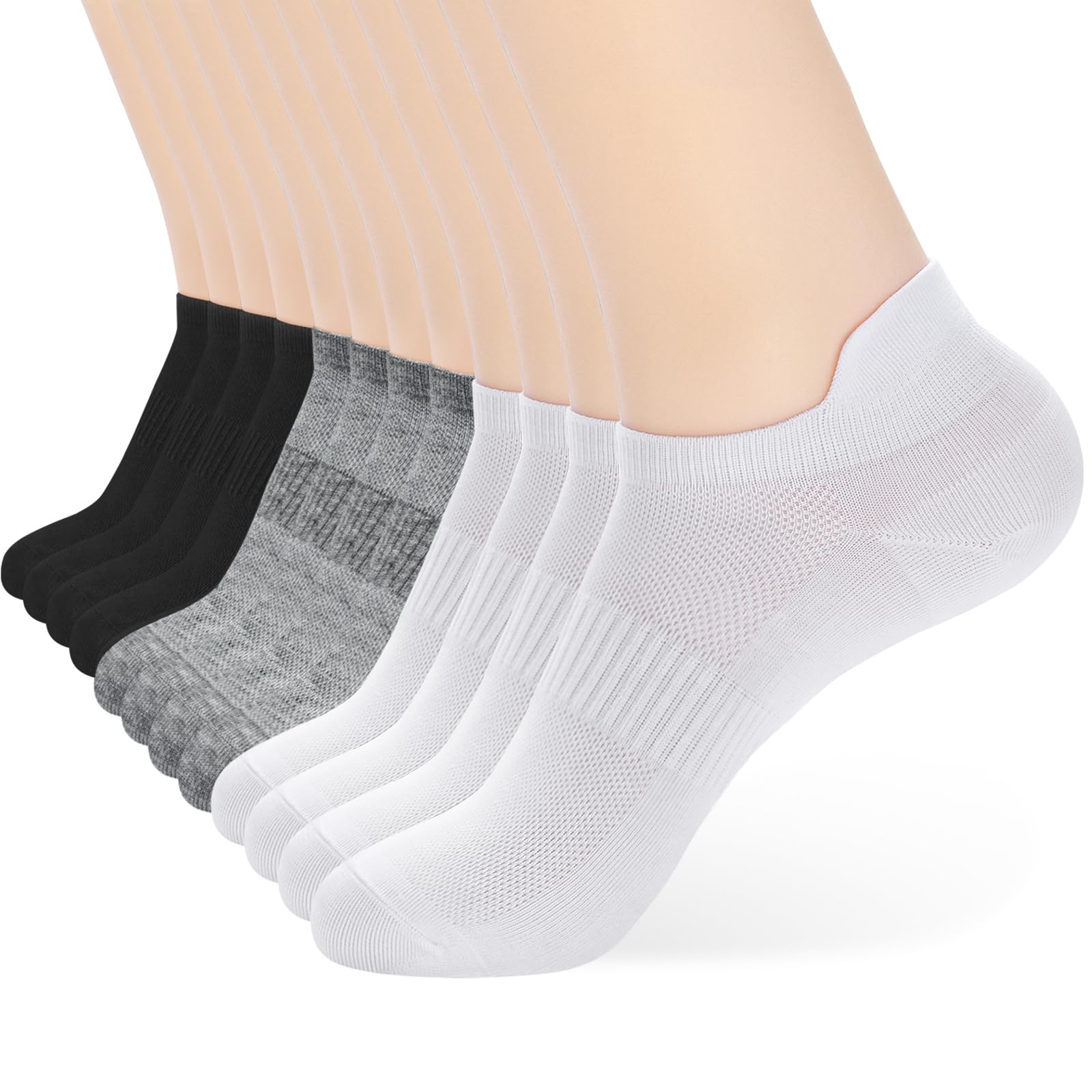ATBITER Ankle Socks Women/Men 6-12Pairs Thin Low Cut No Show Socks With Tab