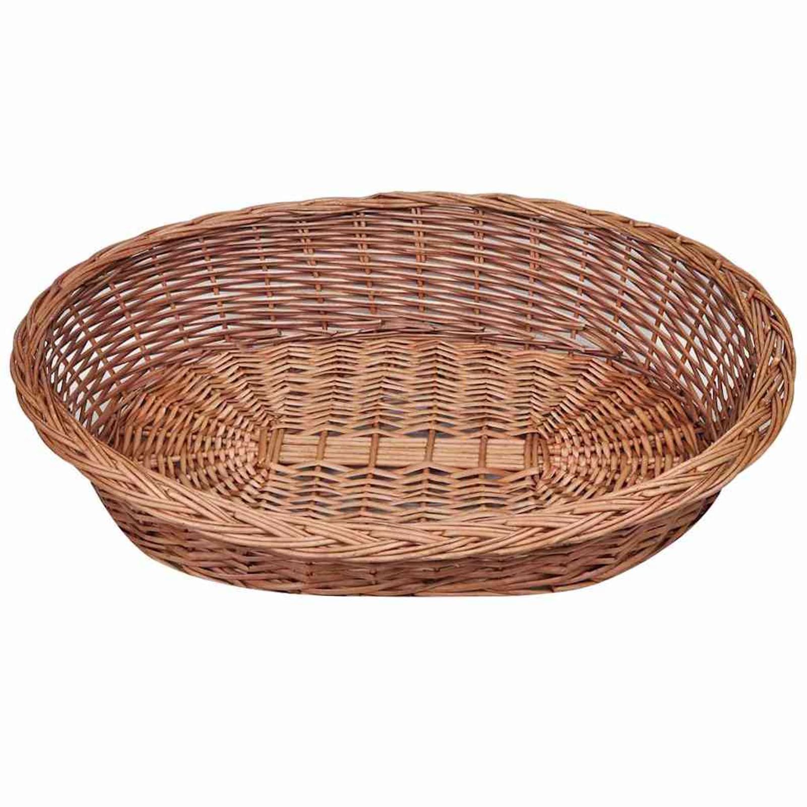 Festnight Weide Hundekorb/Tierbett Katzenbett Hundebett Weidenkorb Katzenkorb Naturfarbe 90x64x20cm