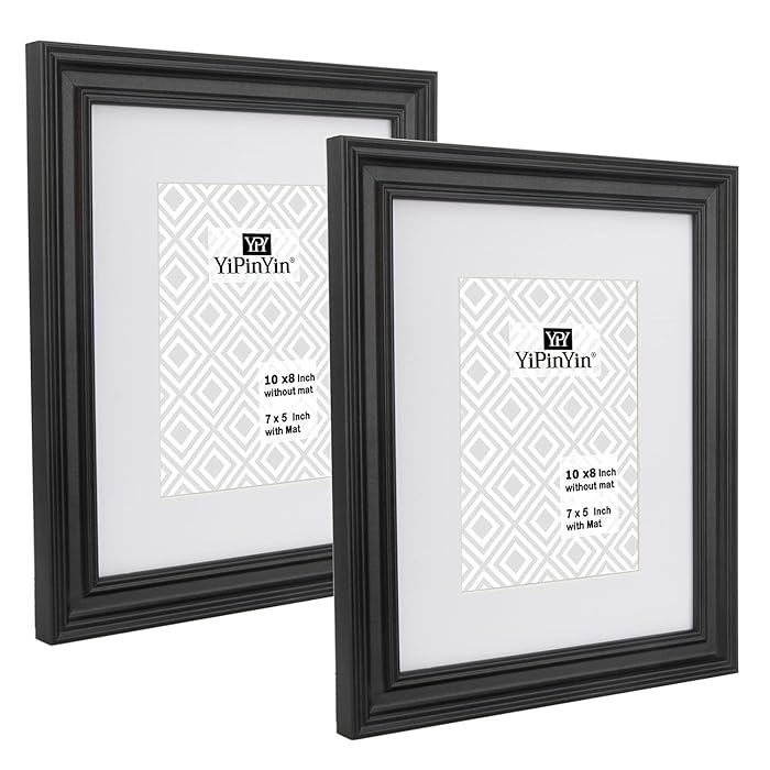 Buy YiPinYin Premium 8 x 10 Inch Black Photo Frames Set of 2 With Mount
