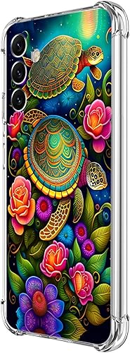 Funda para Galaxy A54 5G, protección contra caídas de flores de mandala colorida, a prueba de golpes, de cuerpo completo, resistente a los arañazos