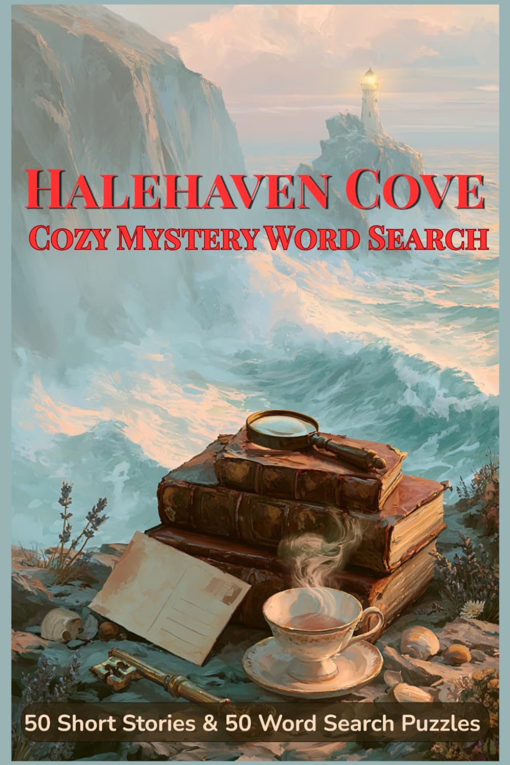 Halehaven Cove - Murder at The Salty Page: A Cozy Mystery Word Search Book for Adults — 50 Original Stories and 50 Puzzles | Follow the Clues and Solve the Seaside Murder Mystery