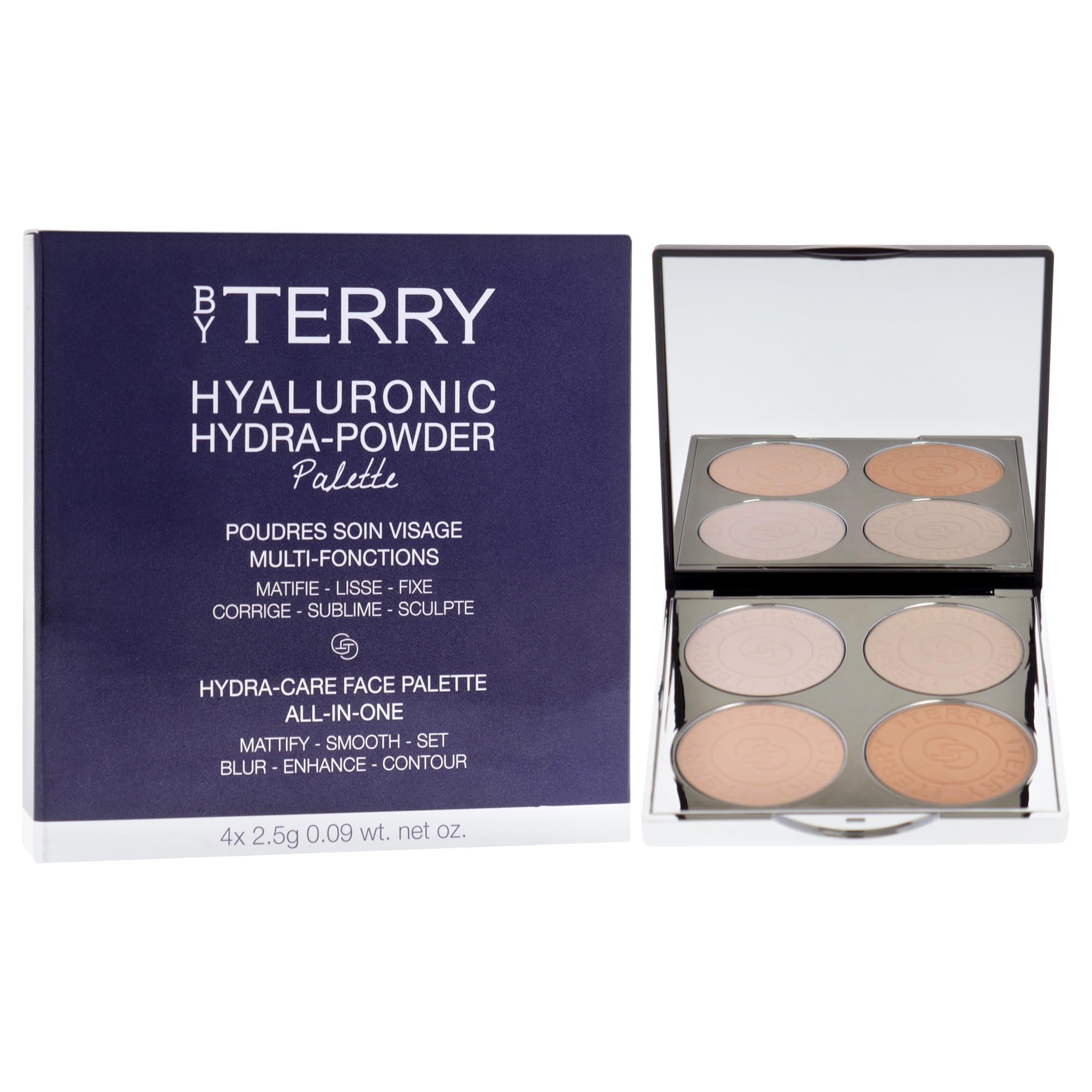 By Terry Hyaluronische Hydra-Powder Palette | 4-Farbtöne Konturpalette | Für makellosen Teint | Vegan | Fair bis Medium