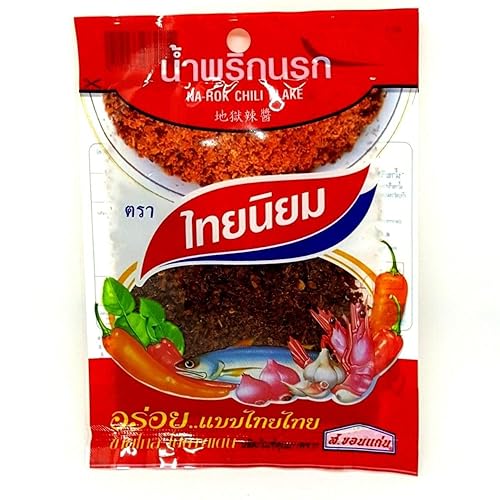 Na-Rok Chili Flake (Nam Prik) - Comida tradicional de buen sabor picante (paquete de 3)