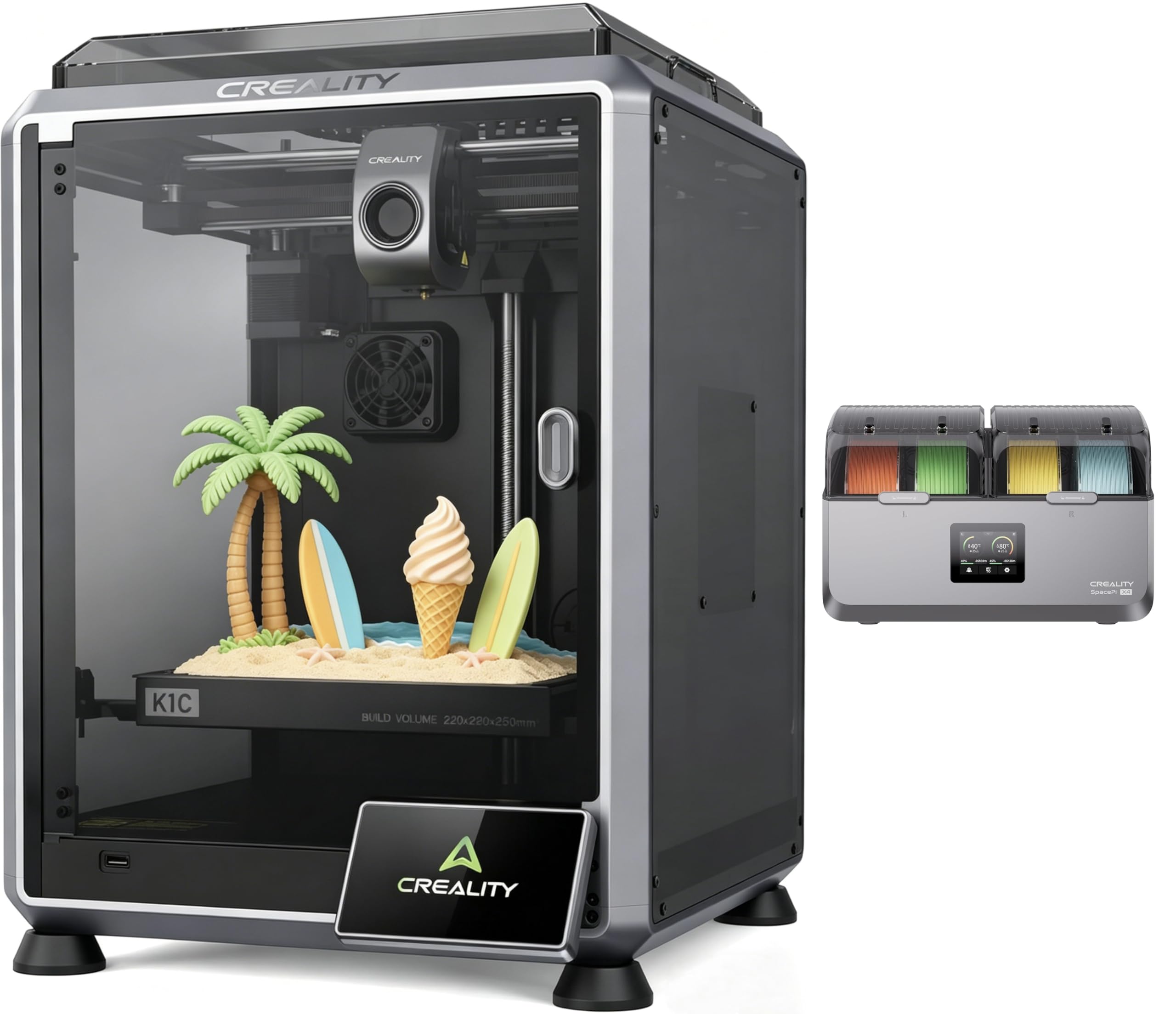 Creality K1C 3D Printer, 600mm/s Fast Speed Auto Leveling 3D