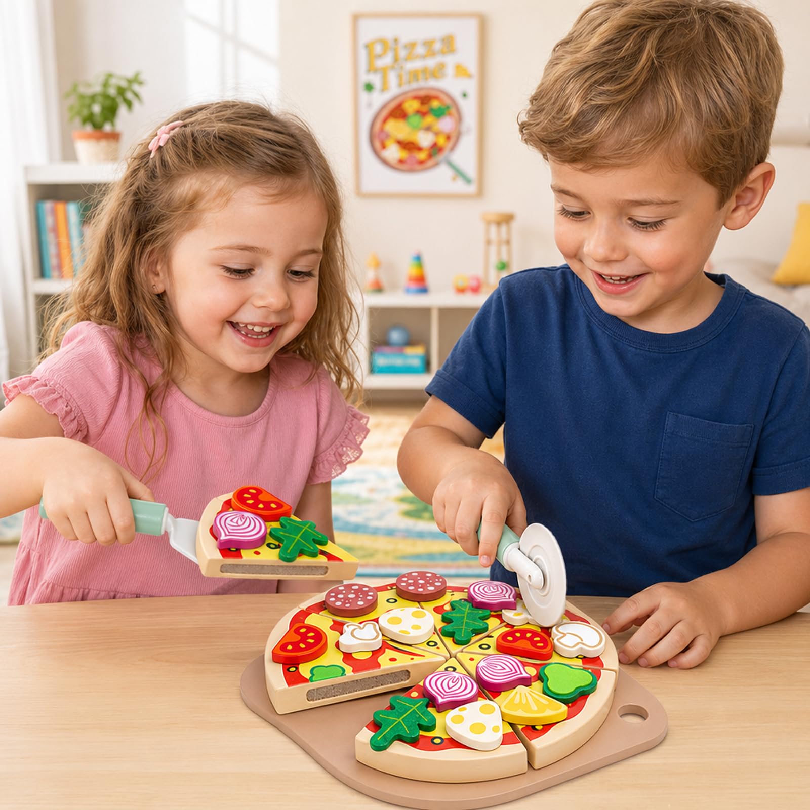 27-częściowy zestaw zabawek do pizzy, do kuchni, dla dzieci, zestaw do pizzy, zabawka kuchenna Pretend Play, zabawka Montessori dla chłopców i dziewczynek od 3 lat