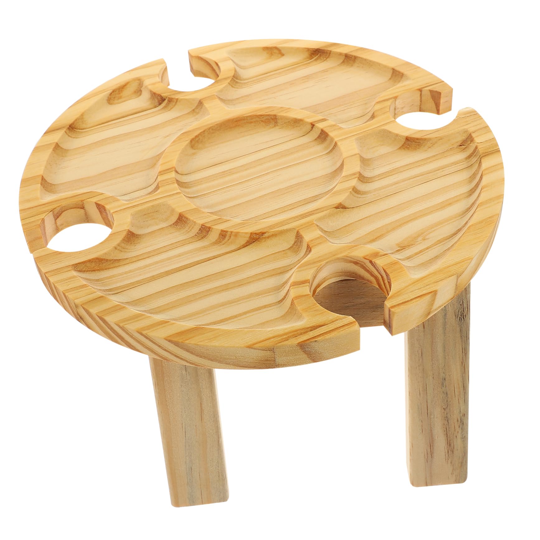 Table à vin pliable extérieure en bois et support de verre