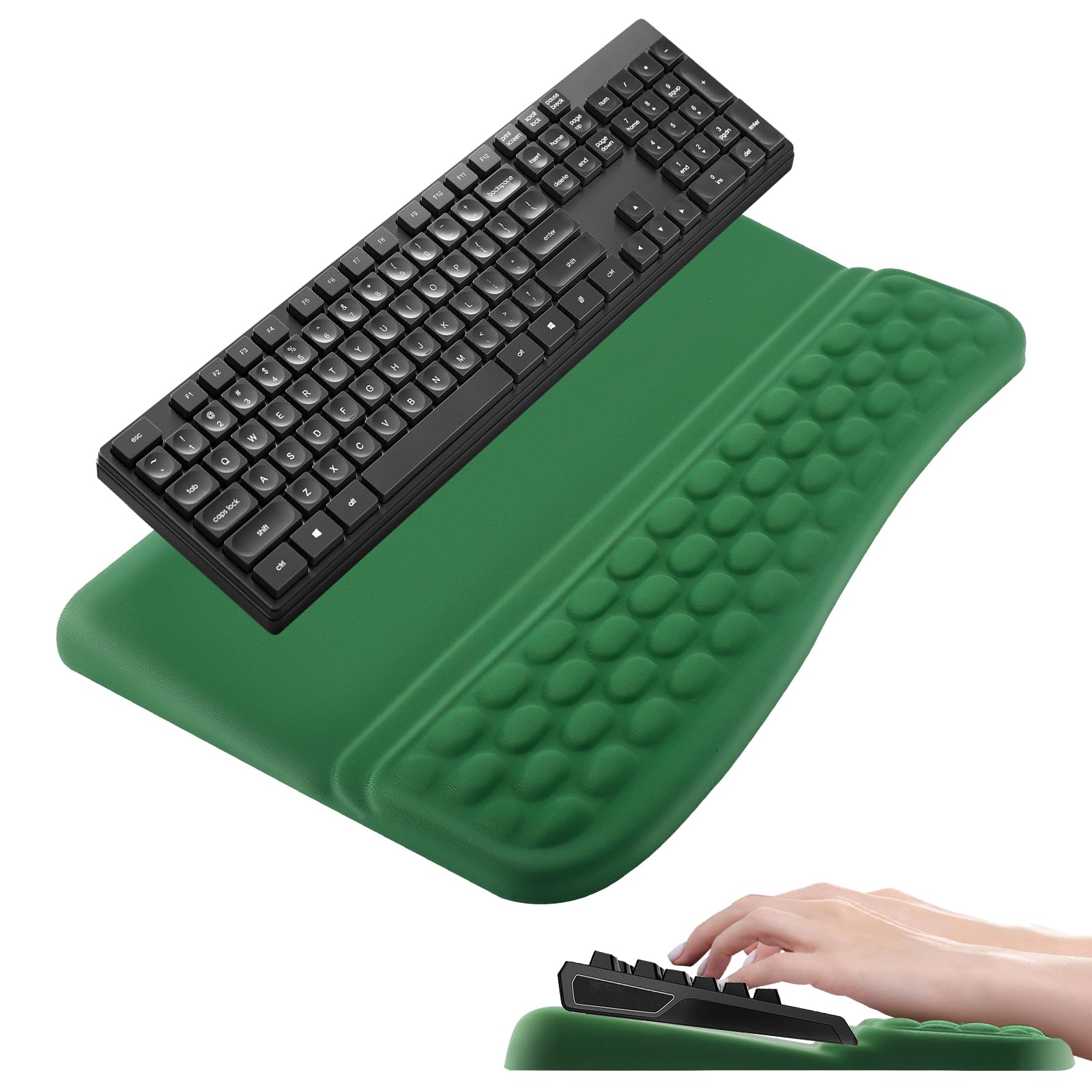 Repose poignet clavier ergonomique 2-en-1 vert pour bureau et télétravail - 8