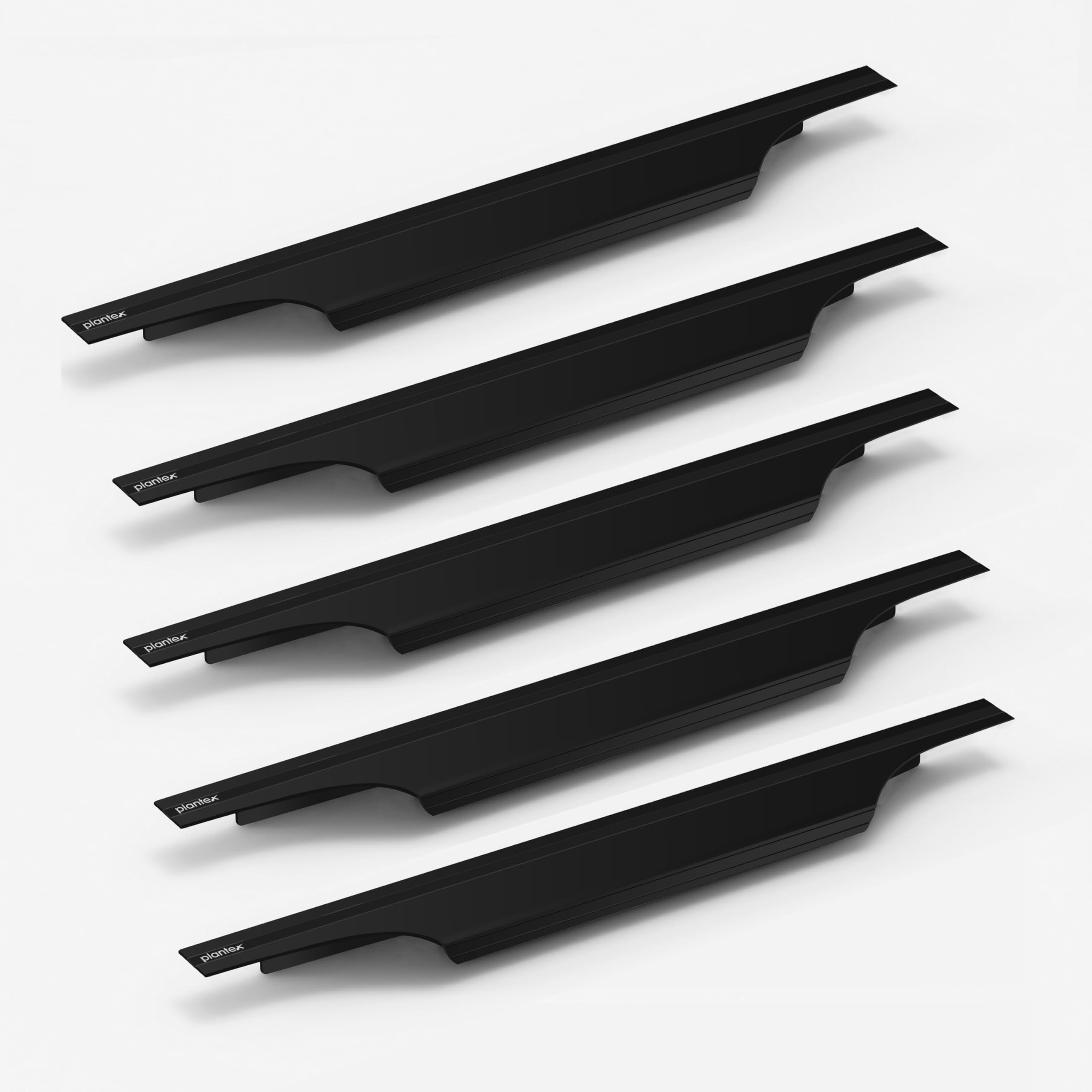 Plantex Profile Handles - Black Kitchen Drawer Pulls -10 Plantex Profile Handles - Black Kitchen Drawer Pulls -10
