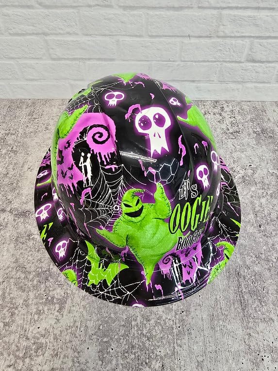 Oogie Boogie Hydro Dipped Full Brim Hard Hat, ABS Material, 6-Point Ratchet Suspension, ANSI Z89.1 Certified