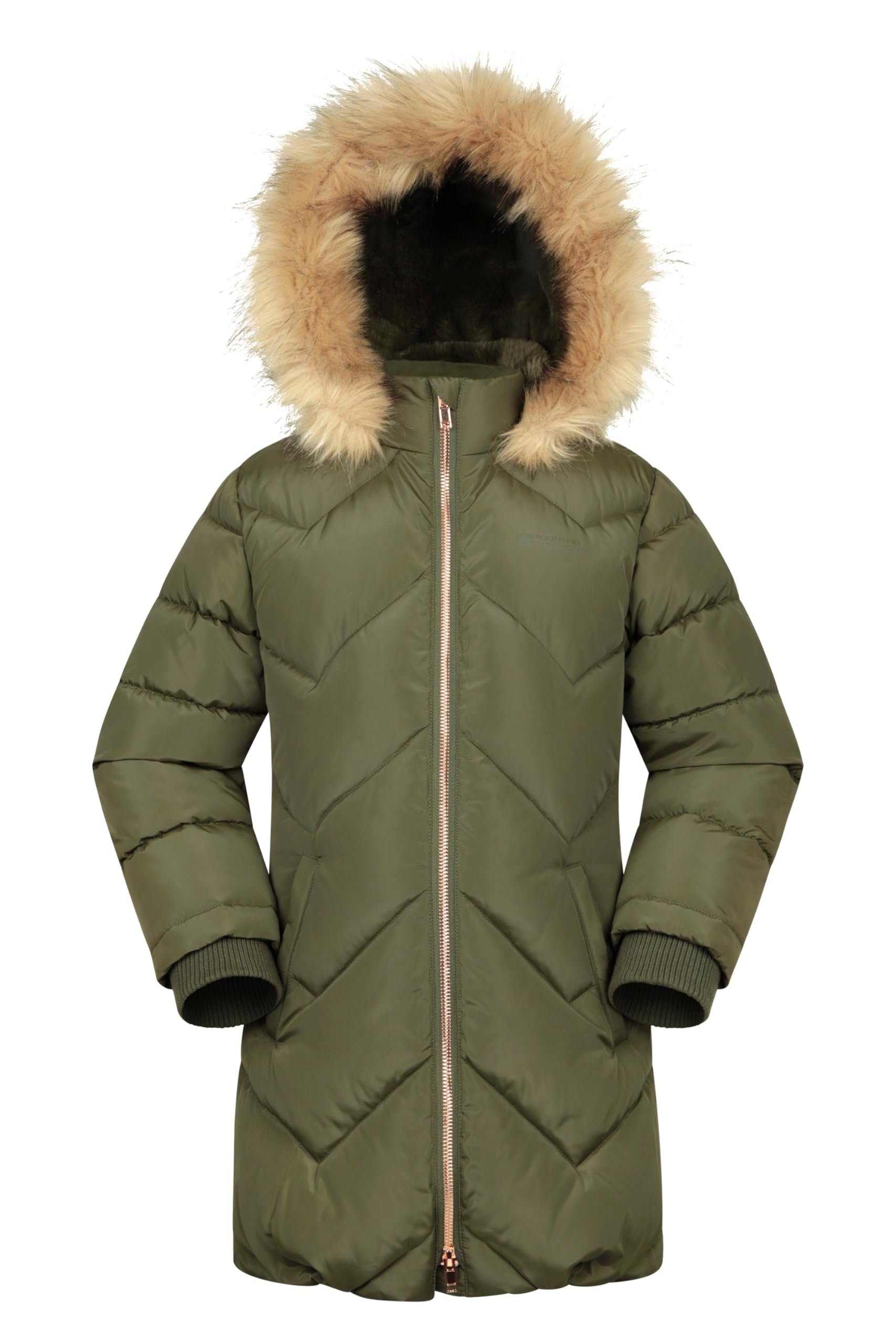 Mountain Warehouse Galaxy Kids Padded Hooded Jacket Dark Khaki 9-10y