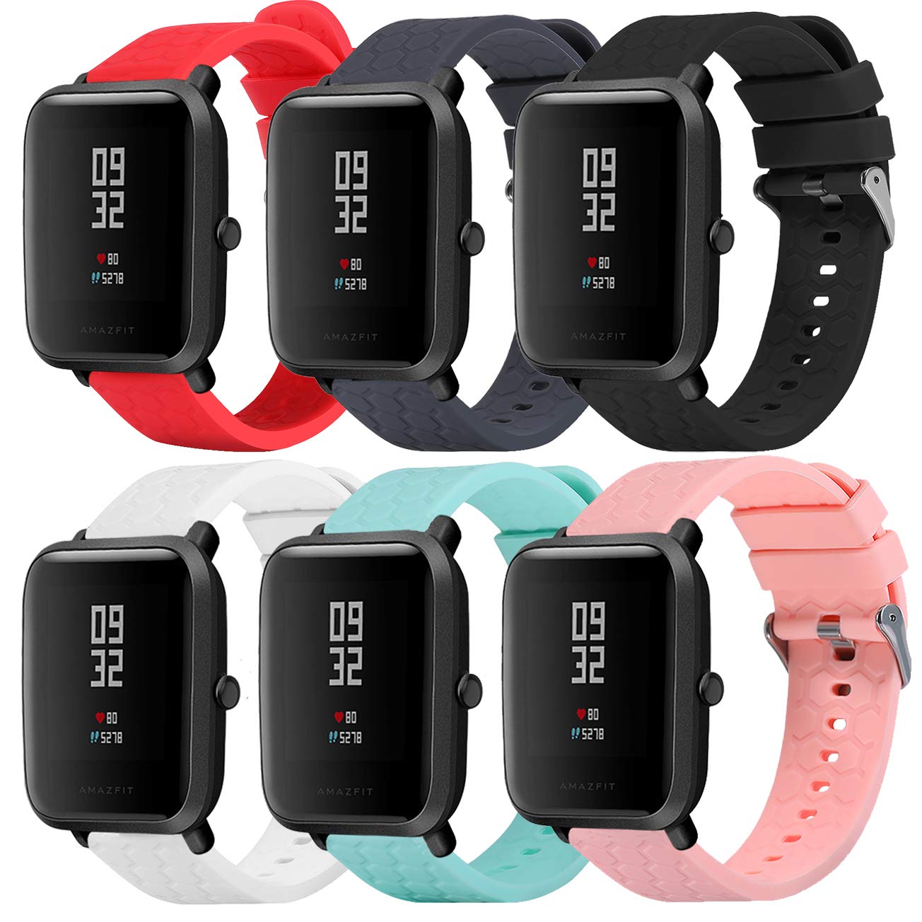 RuenTechBands Compatible with Veryfitpro Smart Watch ID205/ID205L/ID215G/ID205U/ID205S/ID216/Uwatch 3/Uwatch Ufit/Uwatch GT, for GRV FC1/FC5 19mm Soft Silicone Quick Release Bands
