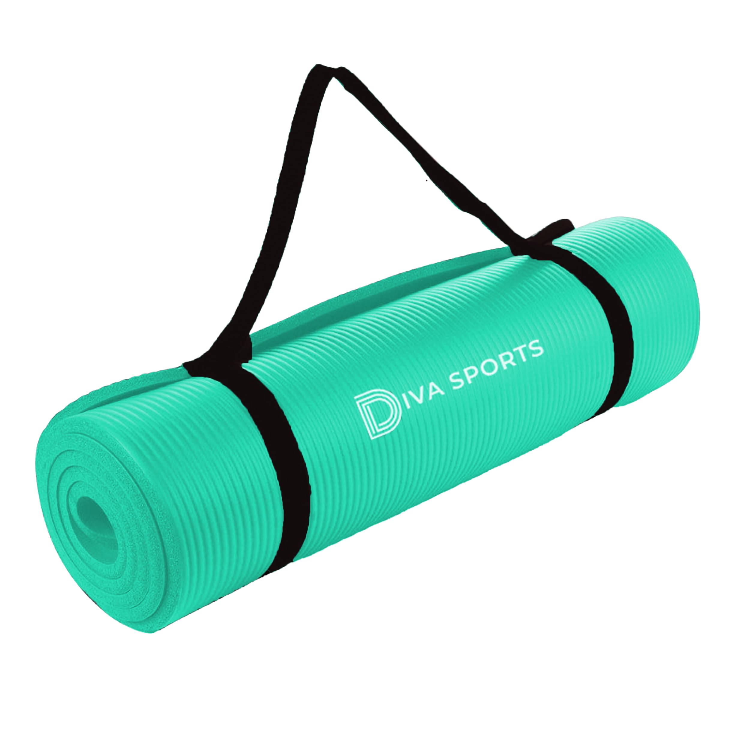 Extra Thick Yoga Mat Non-Slip Pilates & Fitness Exercise Mat, Soft Cushioned Workout Mat with Carry Strap (Turquoise)
