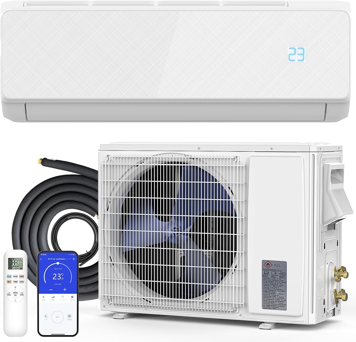Antarctic Star VC 12000 BTU Mini Split Air Conditioner, 22 SEER2 Energy-Efficient Ductless Inverter Heat Pump, Cools Up to 750 Sq.Ft, Ultra-Quiet, WiFi & Alexa Smart Control, Installation Kit, 115V,White, White 12000 BTU