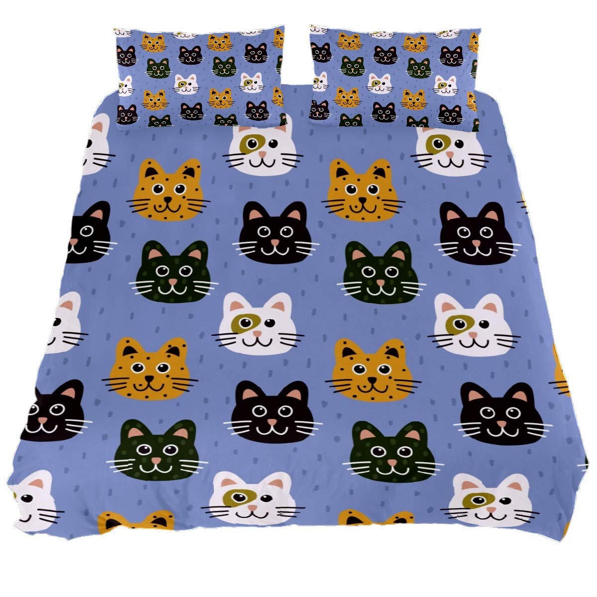 Amazon Co Jp 布団カバーセット シングル 猫柄 かわいい ボックスシーツ 枕カバー 寝具カバー 柔らかい 子供用 洋式 和式 肌触り良い 洗濯機可能150 210 Home Kitchen