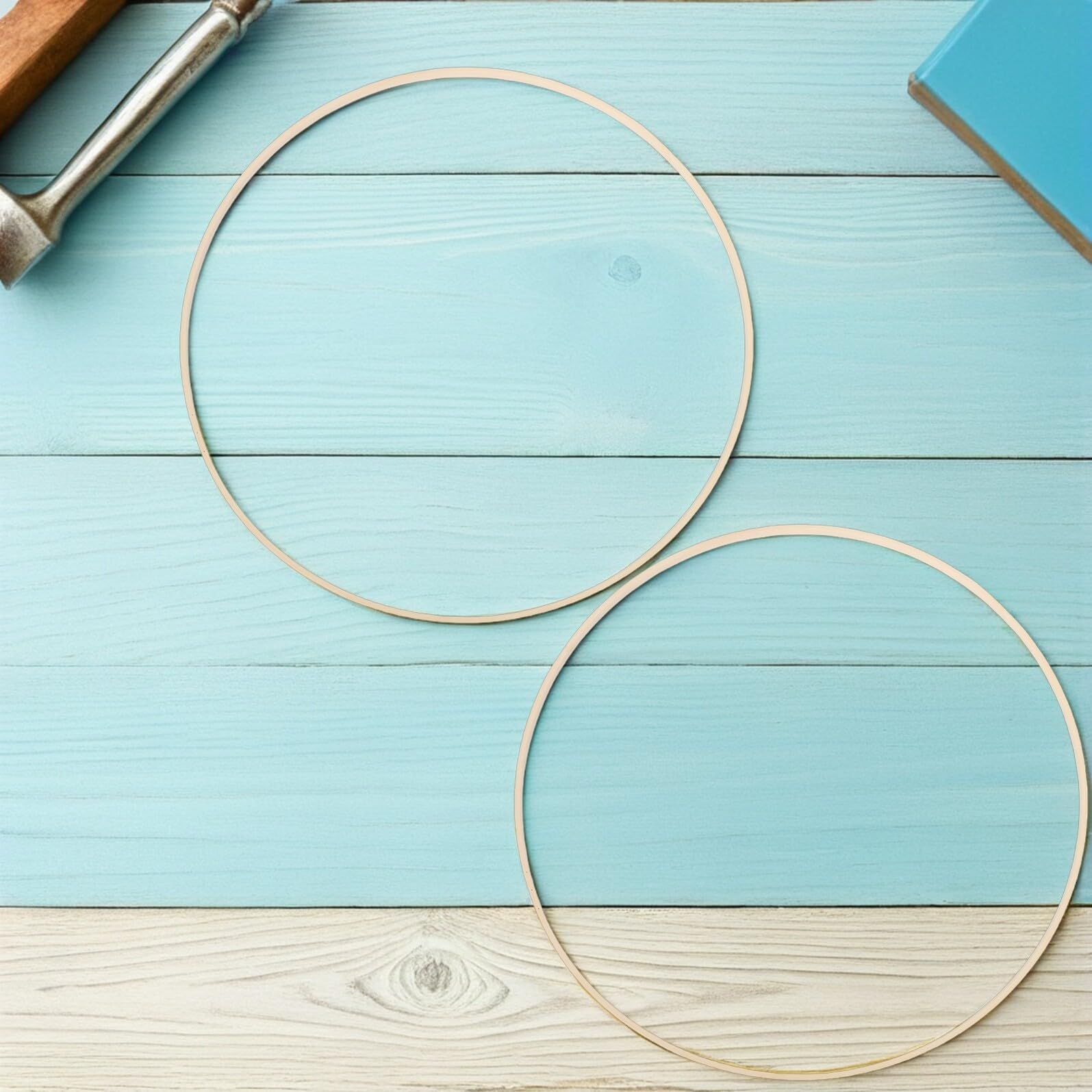 Aros de Macramé de Bambú 40 Cm para Manualidades 10 Piezas Beige Naturales para Decoración DIY Bodas y Hogar