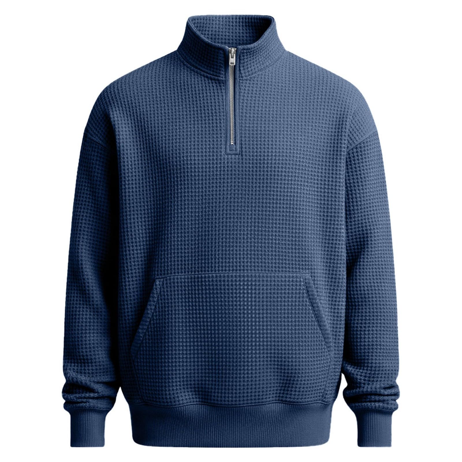 Sudaderas de Hombre Sudadera Informal de Manga Larga para Hombre, Estilo otoño/Invierno, con Cremallera 4/1 y sin Capucha. Sudadera Navidad Familia