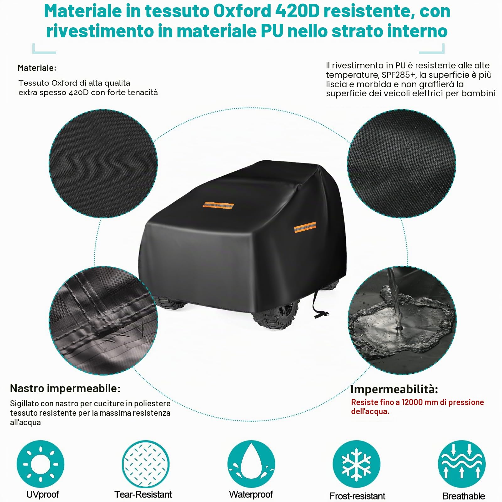 Copertura per Auto per Bambini, Grande Copertura per Camion Giocattolo per Bambini Impermeabile, Copertura Universale 420D per Esterni per Power Wheels Jeep e Veicoli Elettrici per Bambini, Protezione